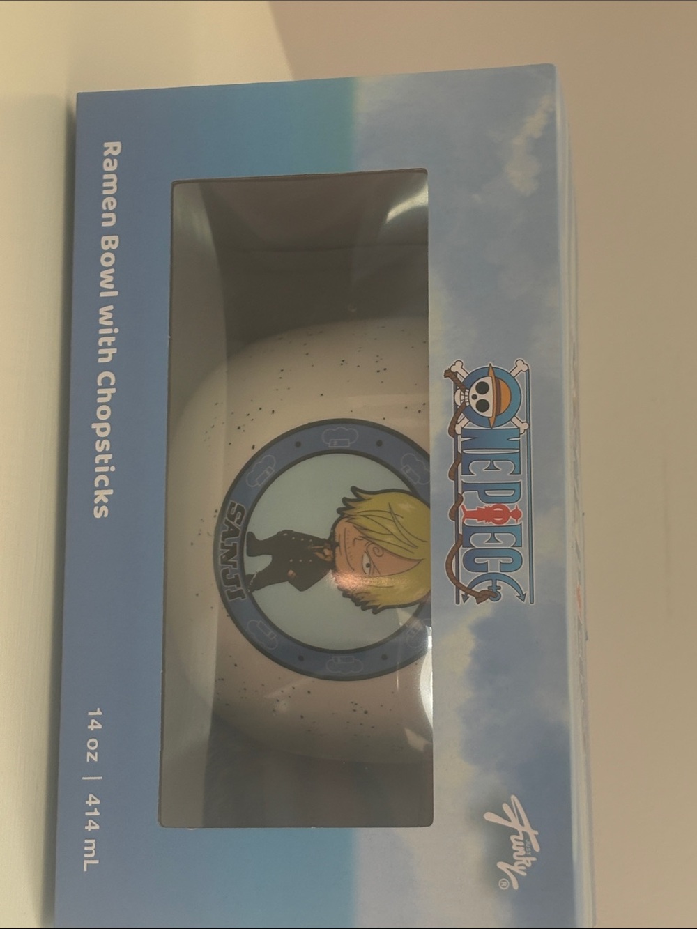 Onepiece White Bowl with Blue Rim and Blonde Character Art